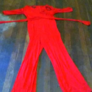 A beautiful  red  dress for a dinner date a party